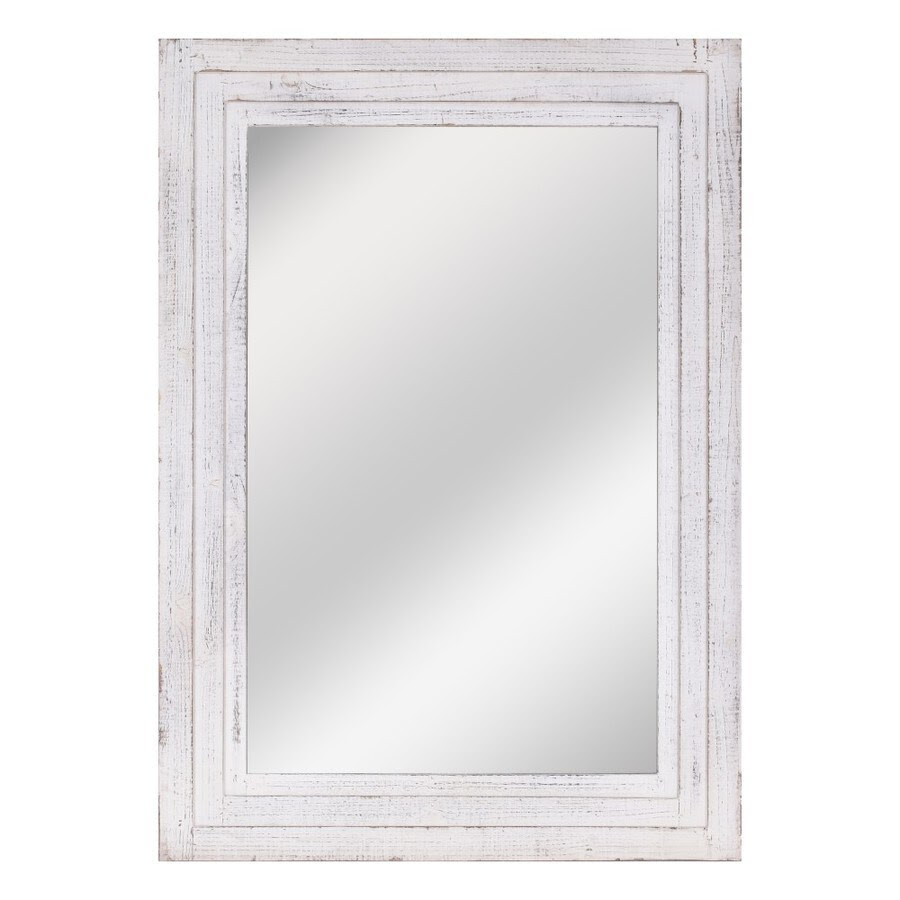 white distressed mirror panel