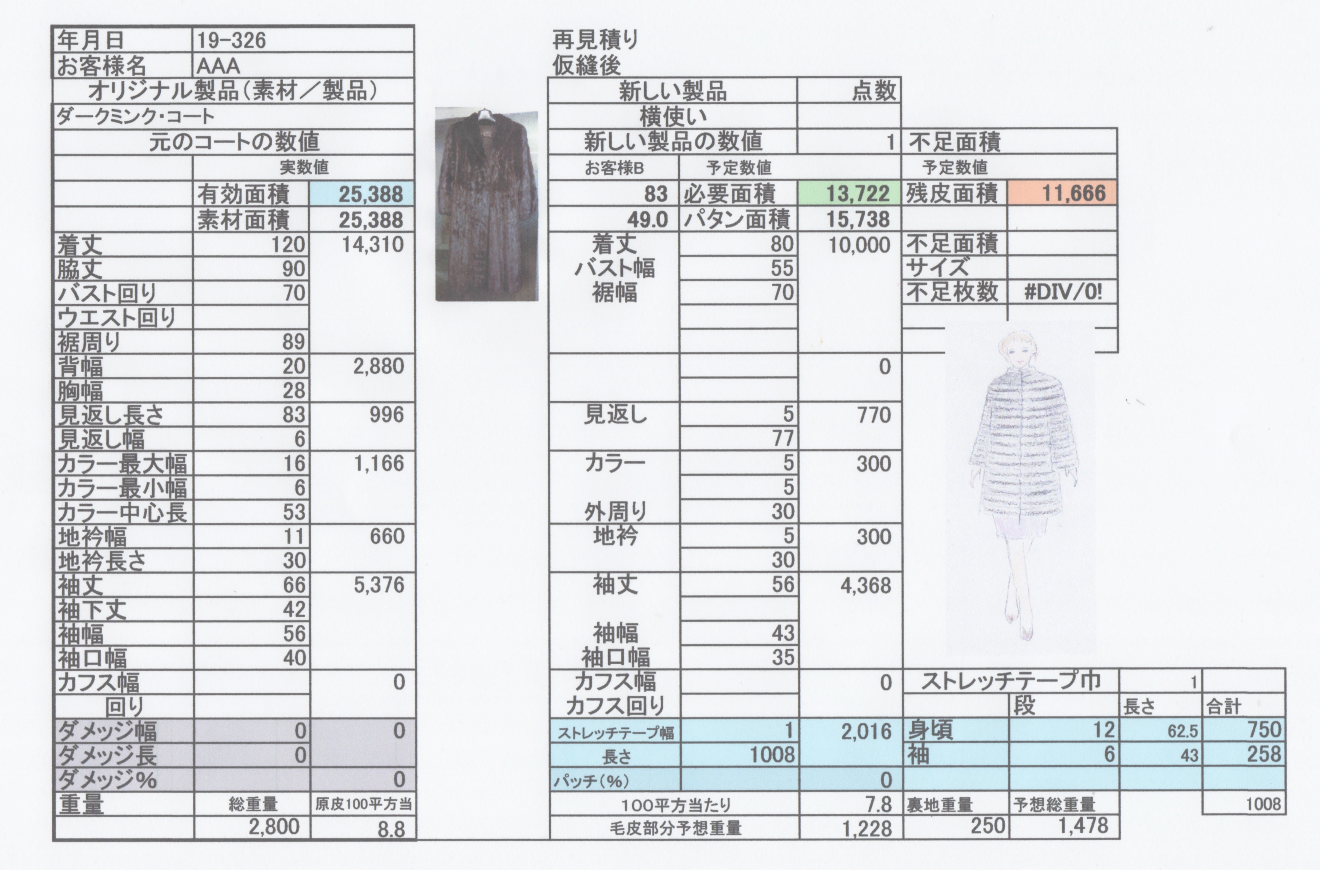 ダークミンク フィメイル３サイズの横使いミデ 毛皮リフォームのアラン工房