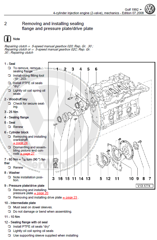 Volkswagen Golf 3 1992-1998 repair manual | Factory Manual