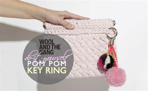 diy wool pom pom bag charm key ring