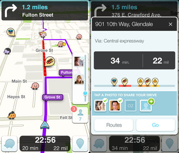 Price: Free
Whether you're a big driver or just going on a long road trip, you should check out Waze. The app knows how fast users are traveling on the road and redirects you around traffic mid-trip, ultimately shortening your commute. Waze tracks more than just traffic; it also alerts you to construction, accidents, red-light cameras, and even police ahead on your route.