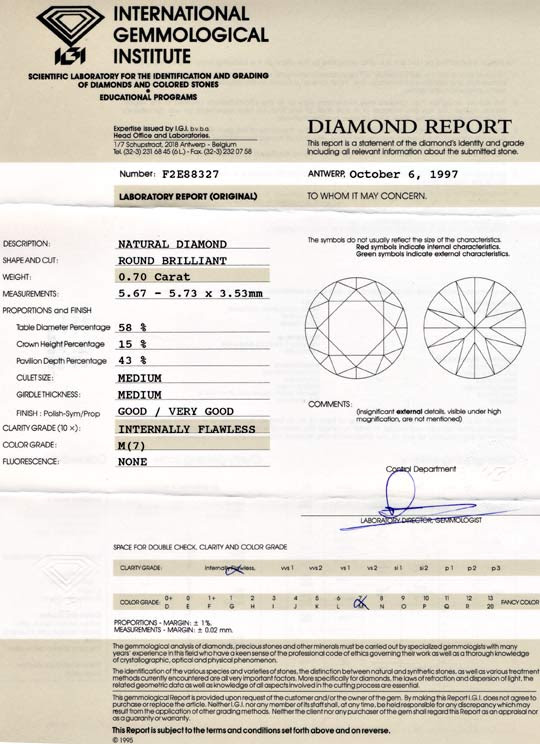 Foto 9, Diamant, Gutachten IGI Brillant 0,70ct Lupenrein Juwel!, D5631