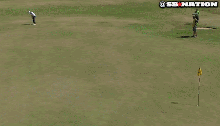 Watch: Rory Putts into a Bunker