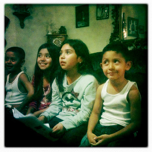 Cervantez kids at grandmas house on Christmas eve