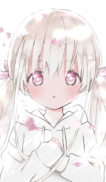 パーカーの女の子 白 Line着せかえ 370円