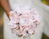 Shell Pink & Grey Romantic Bridal Bouquet