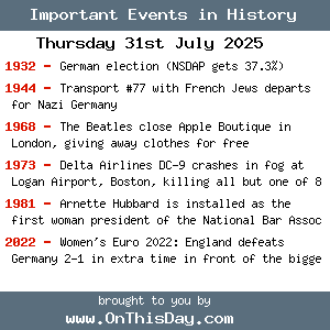 Important Events & Today in History by HistoryOrb.com