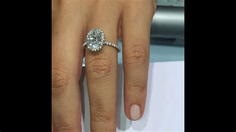 Adjust the ring and finger size to get . 2.10 ct Oval Diamond Halo Engagement Ring - YouTube