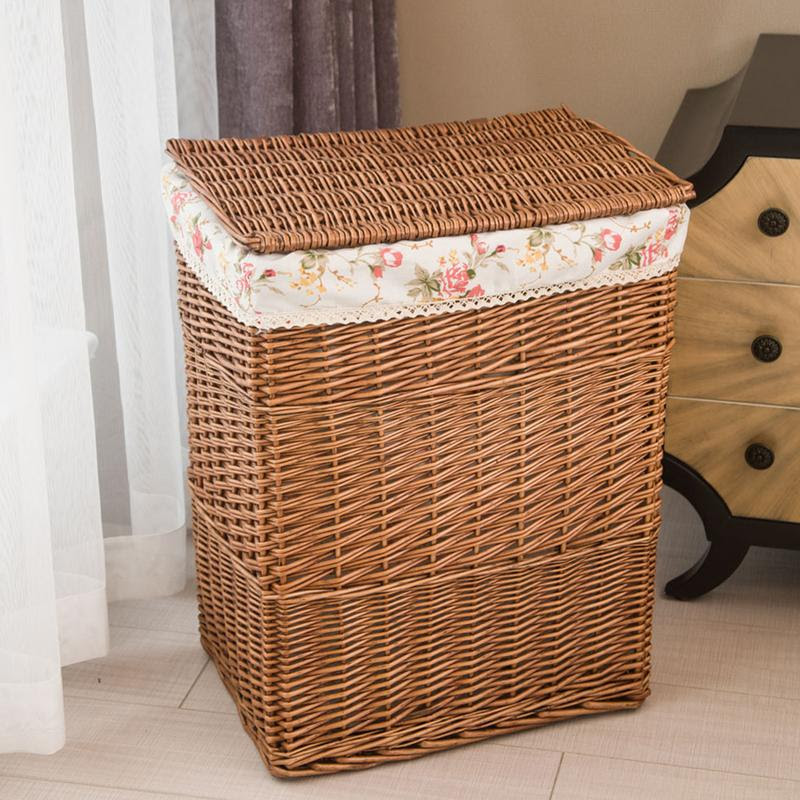 black plastic hamper with lid