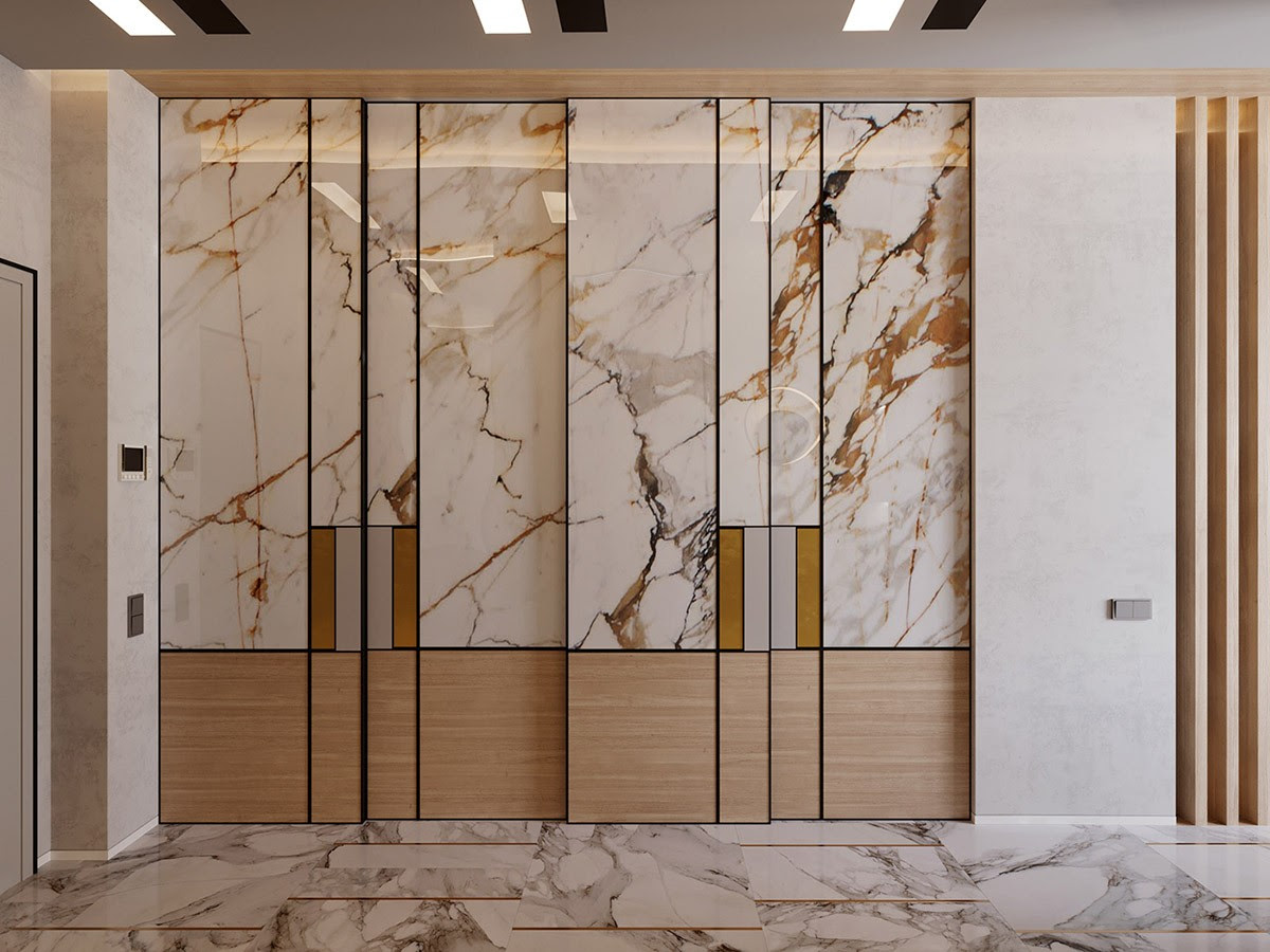 Interior Design Using Marble And Wood Combinations