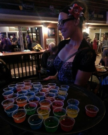 The author, serving jello shots