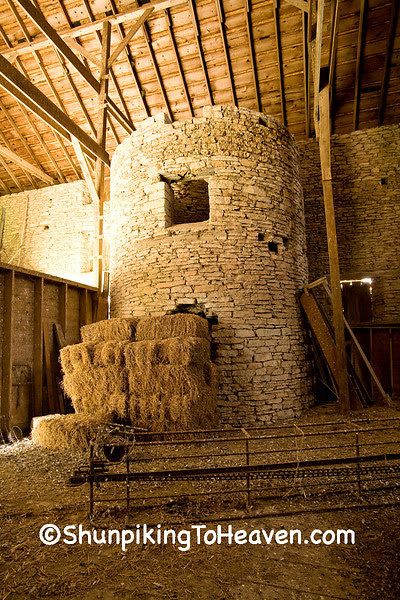 Silo In Drive-Through Stone Barn