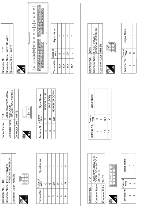 Nissan Sentra Service Manual Wiring Diagram Power Window Control System Body Exterior Doors Roof Vehicle Security