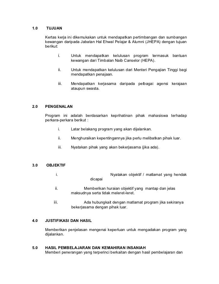 Contoh kertas kerja