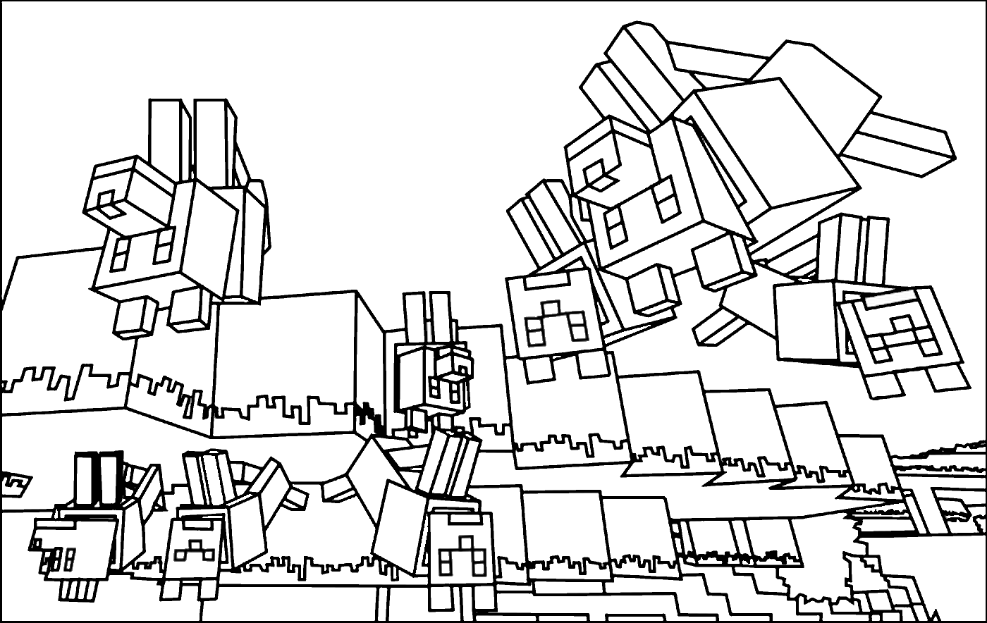 Minecraft Coloring Pages Animals - Coloring Home