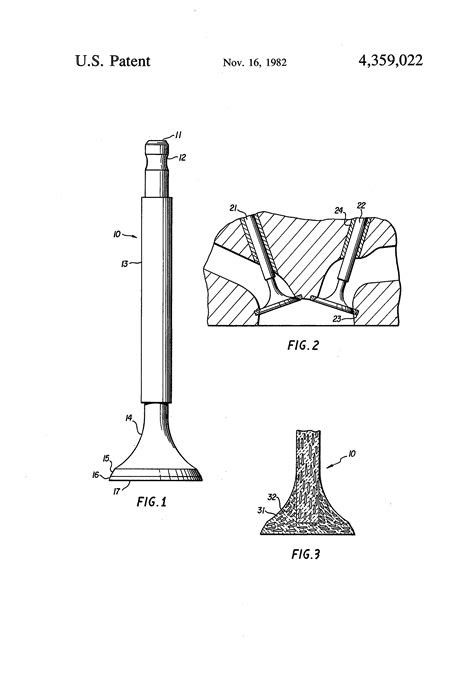Patent US4359022 - Valve for an internal combustion engine