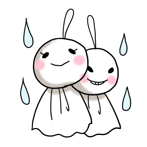 ２つのてるてるぼうずのイラスト かわいいフリー素材が無料のイラストレイン