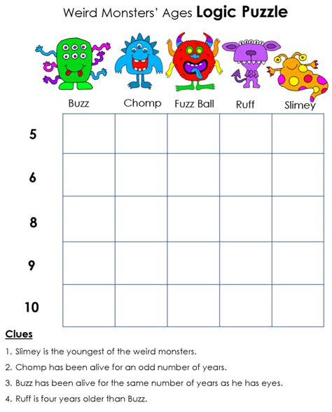 Sweet treats (beginner logic puzzle). logic puzzle fun 1 worksheets 99worksheets