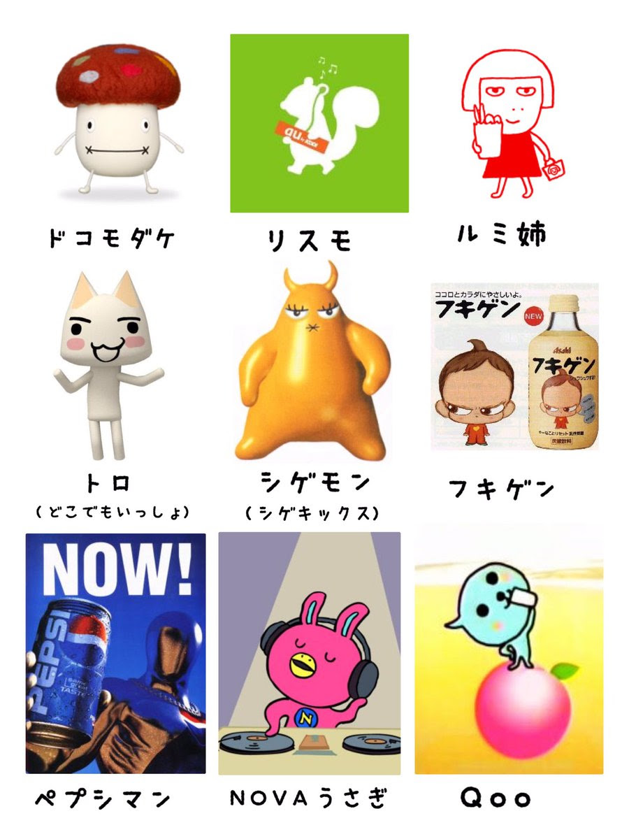 どのキャラが好きだった 平成に登場したキャラクターたちをまとめた画像が 懐かしすぎる と話題に にじめん