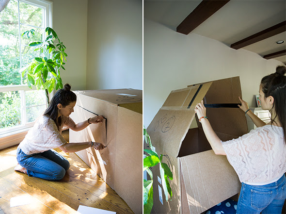Building a cardboard box house