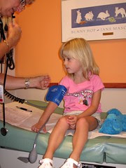 Getting my blood pressure checked.