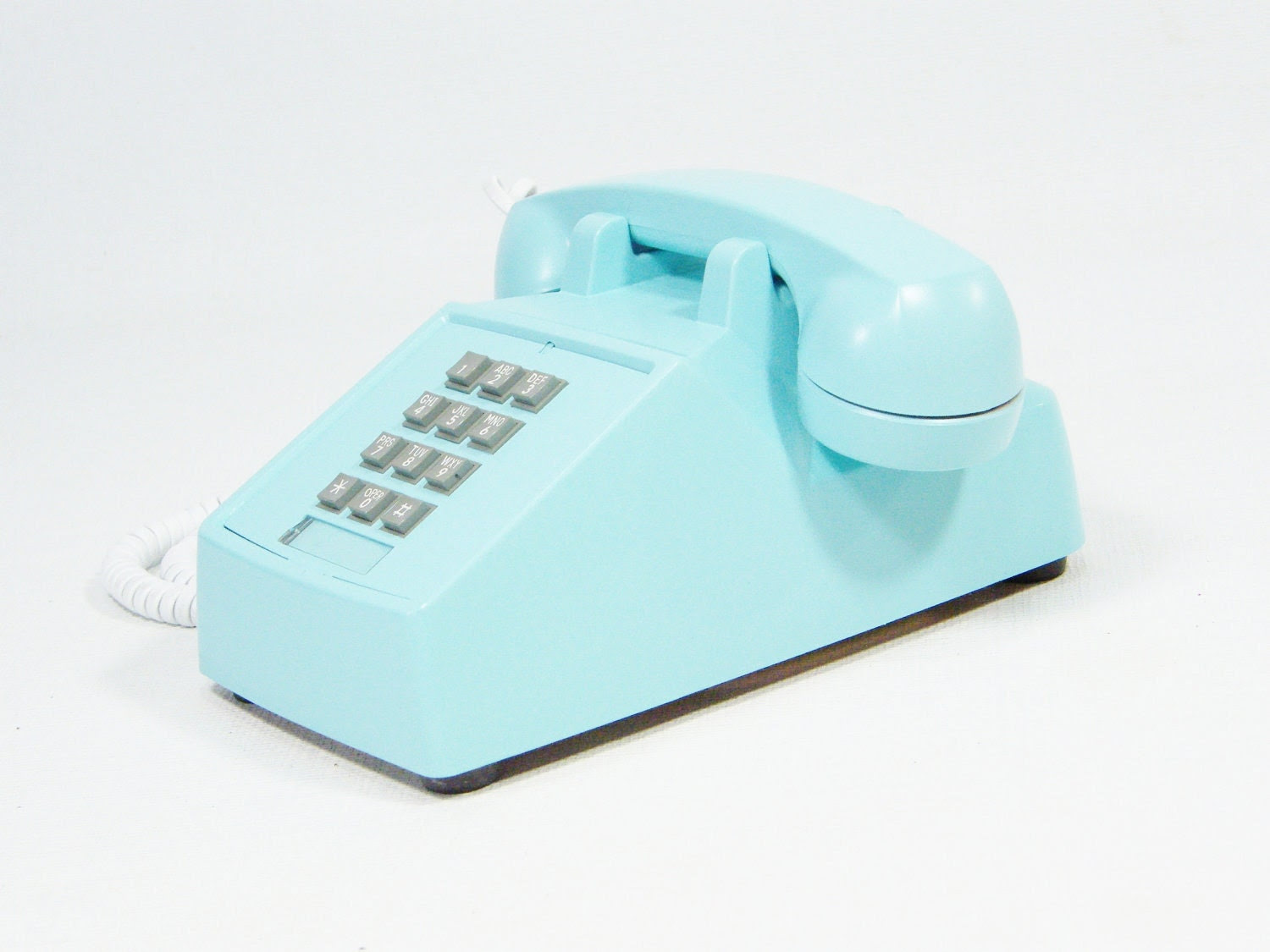 Ice Blue Phone Vintage push button telephone