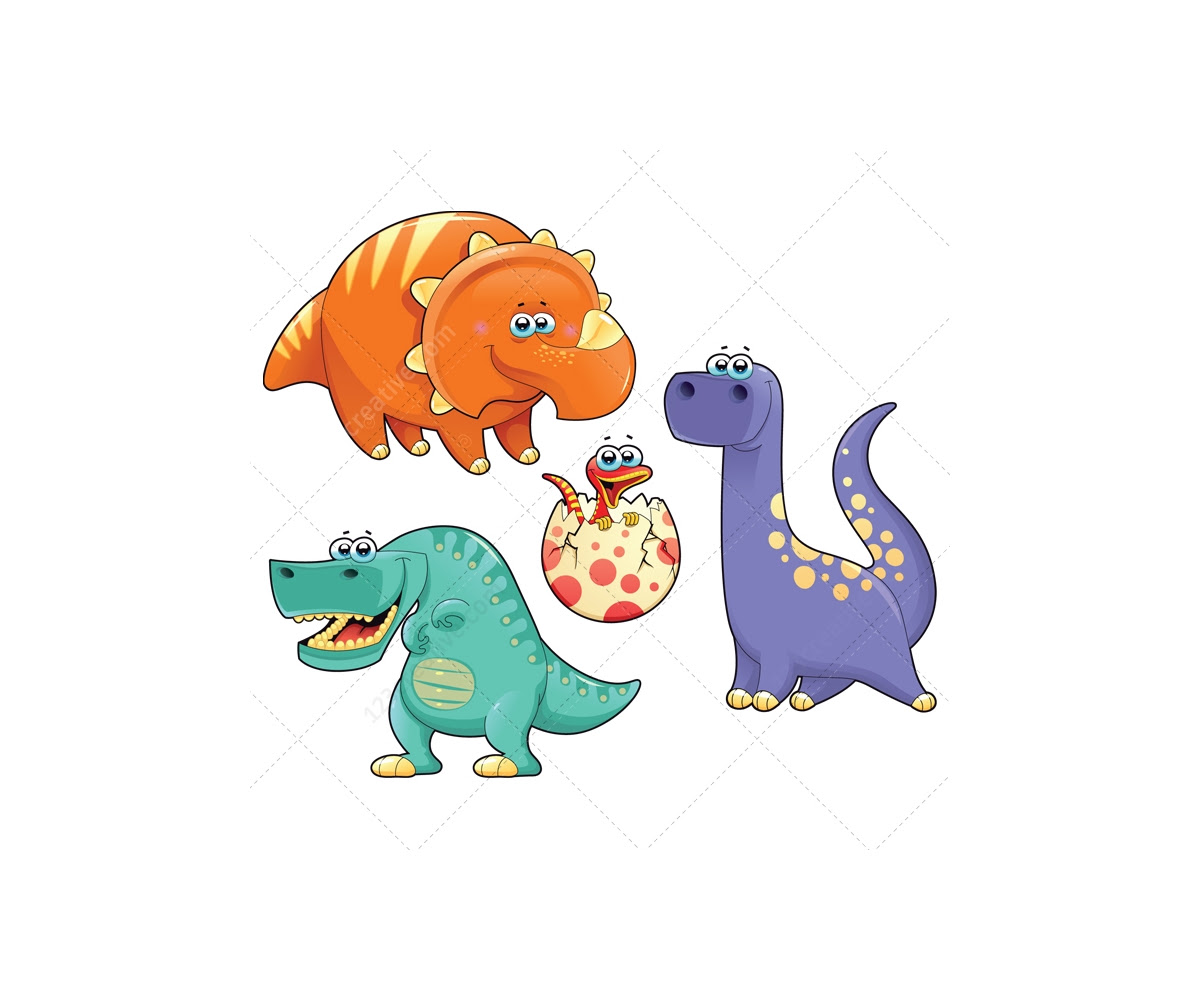 Dinosaur vector pack - animal vectors (triceratops, comic ...
