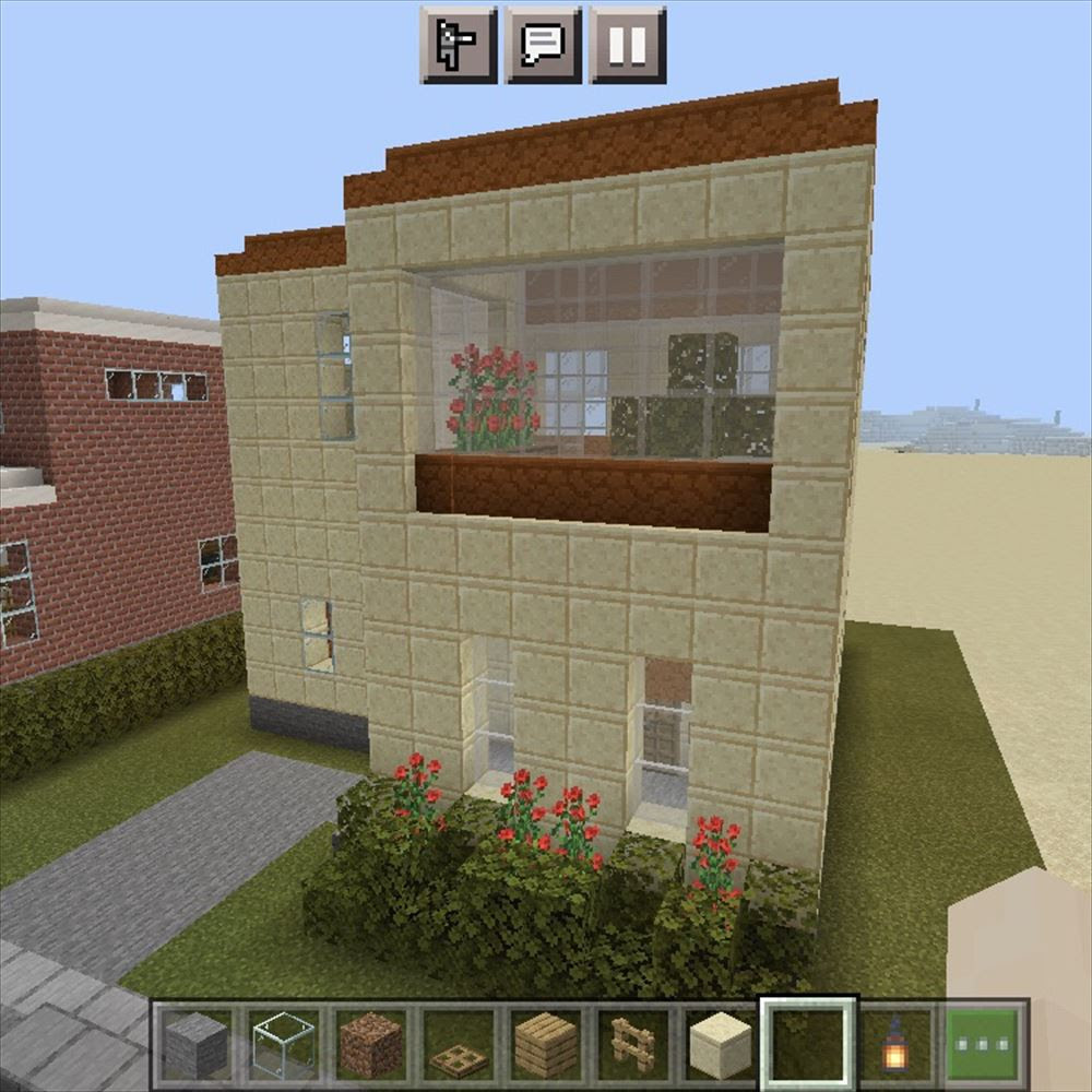 マイクラ建築 ミニ温室つき砂の家 印刷できる階層別設計図付き マーチのマイクラ建築レシピ
