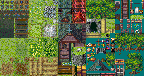 森の中の村 Fsm 改造マップチップ Rpgツクール00 無料 素材 と作成日記