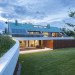 Edge House, Mobius Architecture, terrace, cantilever, Krakow, Poland, pitched roof, stone and timber, stone house, lime rock, family house, green architecture
