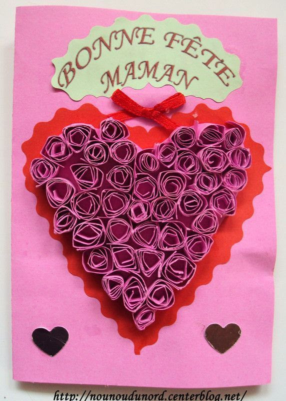 Carte Avec Coeur En Quilling Pour La Fete Des Meres 10