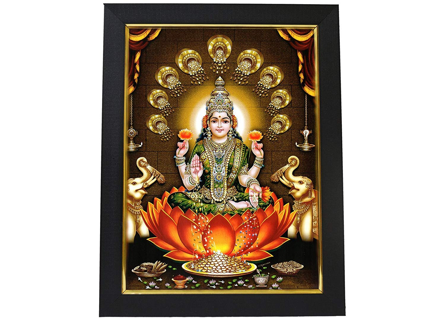 English: Mysore painting depicting Hindu Godde...