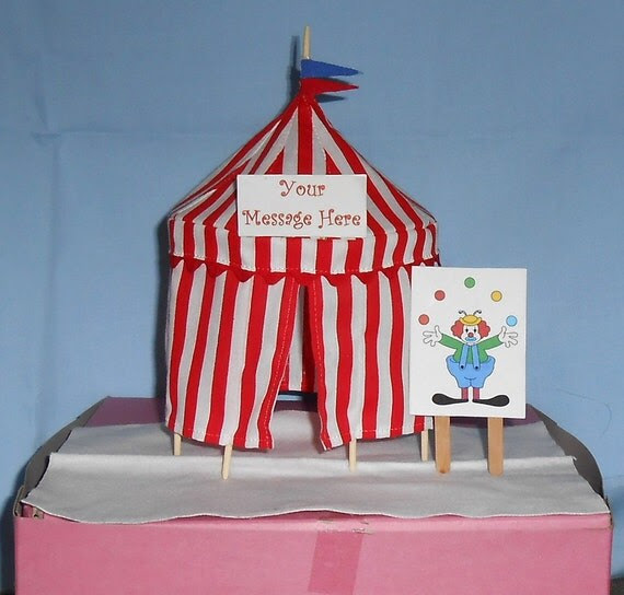  Circus Tent Cake Topper  or Table Decoration by 