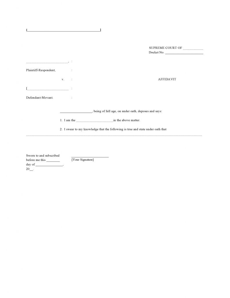 Free Blank Affidavit Template Form PDF