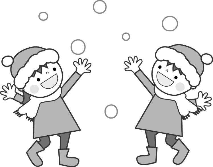 冬 雪 そり遊び スケート 雪だるま 雪合戦 のイラスト 無料イラスト