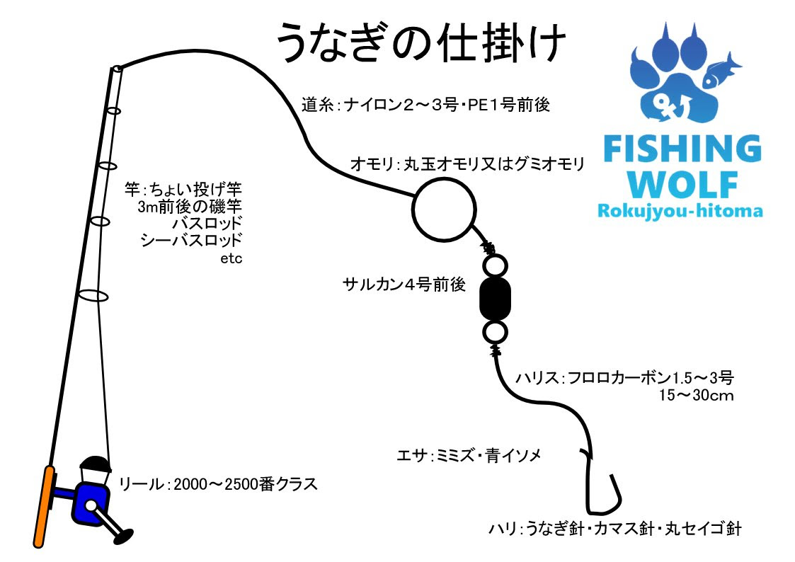 うなぎ釣り 簡単に作れて釣れる鰻仕掛けがこれ 六畳一間の狼ブログ