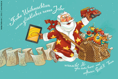 My illustration and design for Christmas card, detail
