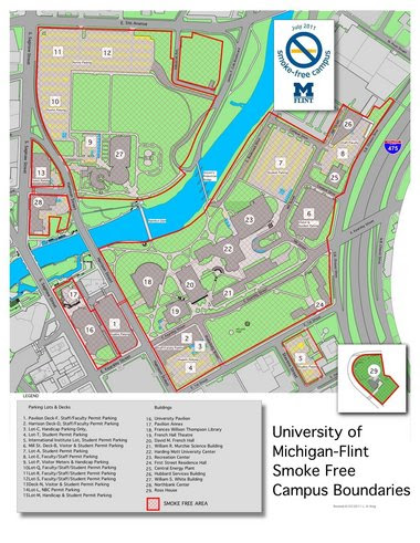 Baker College Flint Campus Map University of Michigan Flint publicizes smoke free boundaries 
