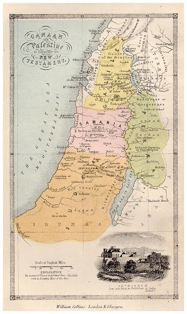 A map of Palestine,Judea and Canan as of the time of the birth and Works of 