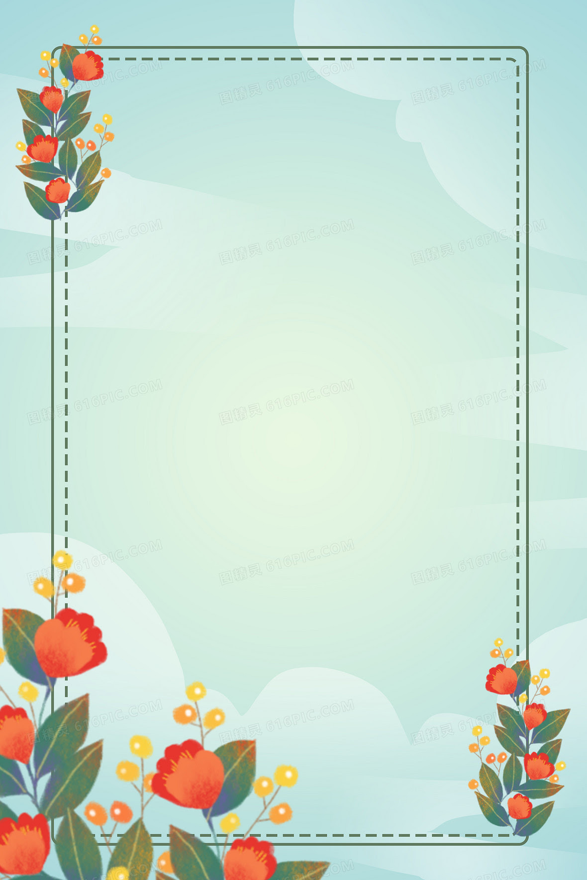 手绘花边框背景图片下载 免费高清手绘花边框背景设计素材 图精灵