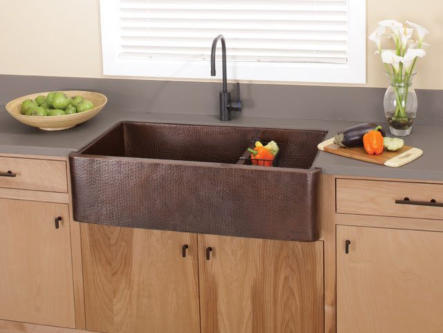 Farmhouse Duet Pro Copper Kitchen Sink in Antique by ...