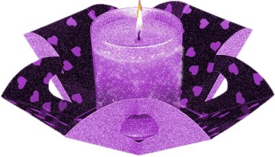 Bougie-cadeau mauve...