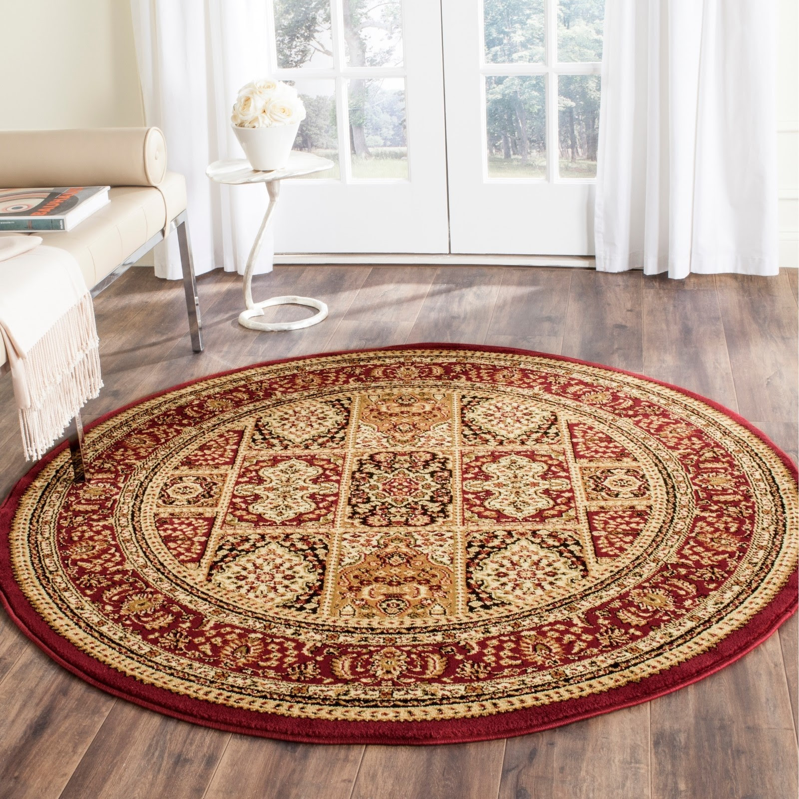 Round Area Rug Red Modern Oriental Contemporary Living Room Kitchen Dining 5u002639; 3  eBay