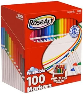 Download Amazon.com: RoseArt SuperTip Assorted Color Washable Markers, 100-Pack: Office Products