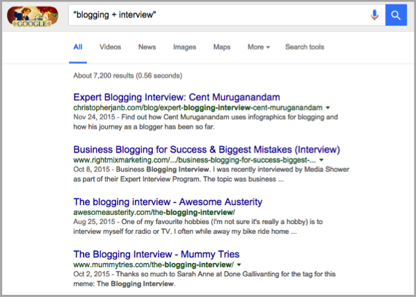 interview google search - become an influencer in your industry