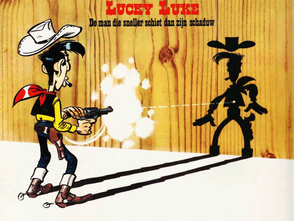 Lucky Luke Shooting Faster than the Shadow