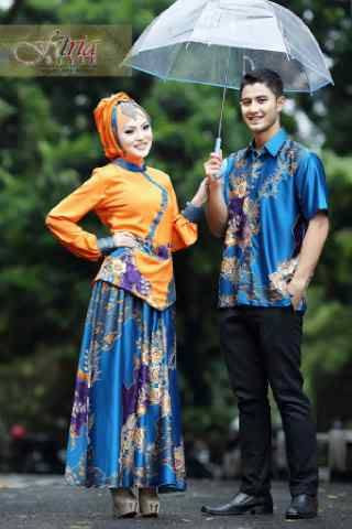 Fasa Syifa Couple Biru Baju Muslim Gamis Modern