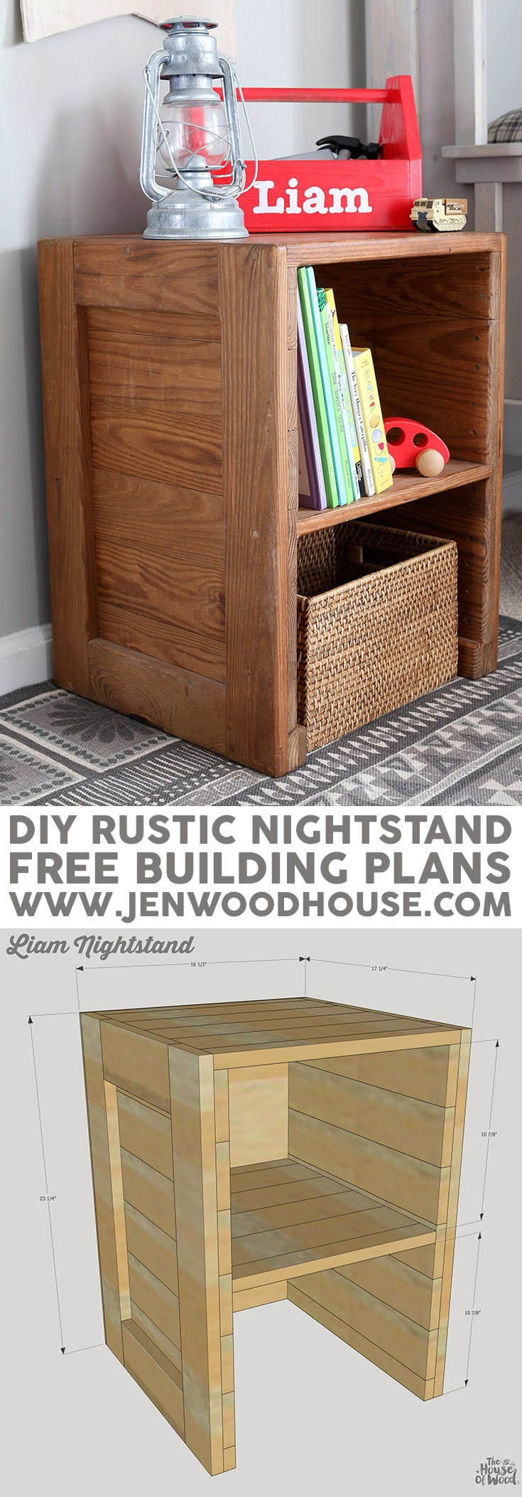 Free Plans: DIY Rustic Nightstand