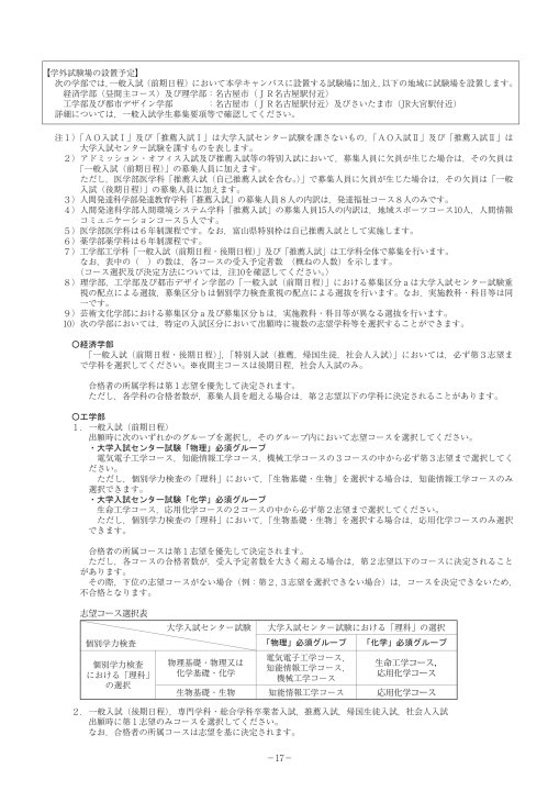 富山大学 平成30年度 入学者選抜要項
