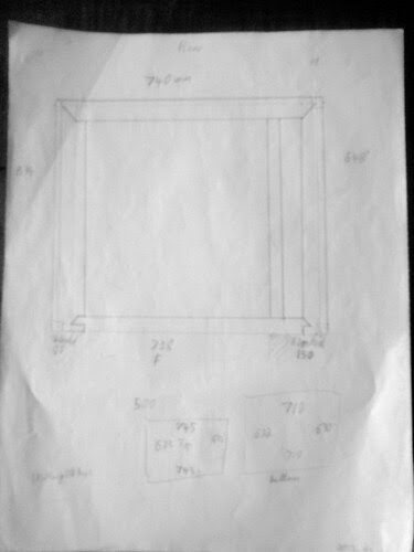 Plan of drawer framework base 